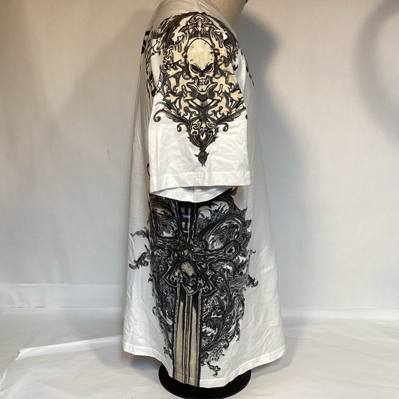 CJ Black Gothic Skulls and Sword graphic men’s T-shirt size 2XL - Picture 3 of 8